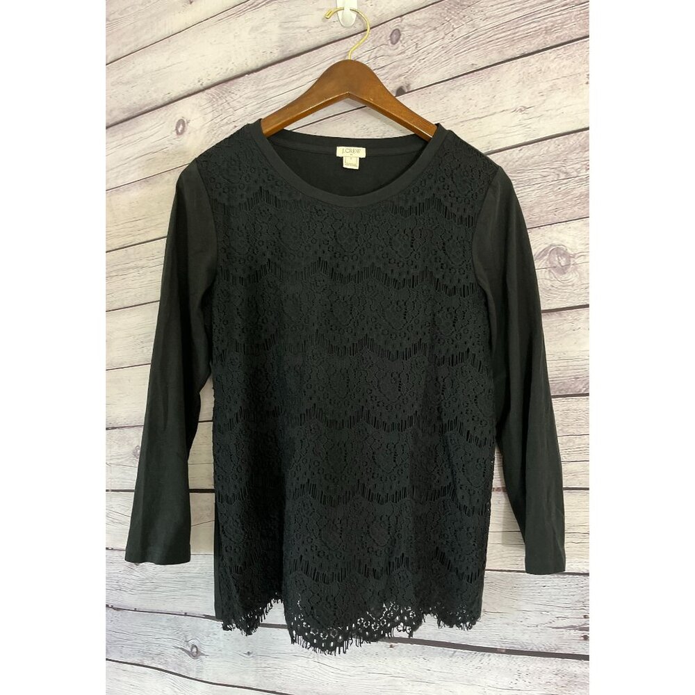 J. Crew Lace Front Long Sleeve Shirt - Women's SIZE S